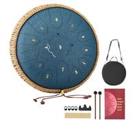 VEVOR Tamburo a Linguetta d'Acciaio, Strumento a Percussione Tonalità Do Maggiore Numero di Note da 13, Tamburi a Lingua in Do Maggiore con Bacchette, Strumento Musicale per Meditazione, Blu Navy
