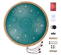 VEVOR Tamburo con Lingua in Acciaio, 356 x 356 x 130 mm 15 Toni, Tamburo da Pioggia da Giardino per Esterni, Chiave di Re Maggiore, Tamburo da Serbatoio, 2 Bacchette e Borsa per Trasporto, Blu Marino