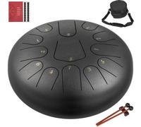 VEVOR Tamburo di Lingua Handpan Musicale 13 Toni Diametro da 12 Pollici, Strumento a Percussione Tamburo di Lingua in Acciaio 13 Linguette con Mazze, Tamburo di Lingua 12 Pollici per Musica in Acciaio