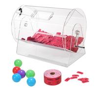 VEVOR Tamburo gioco lotteria capienza 10000 biglietti o 300 palline, serbatoio girevole, piattaforma girevole trasparente della lotteria, scatola per biglietti per giochi della lotteria