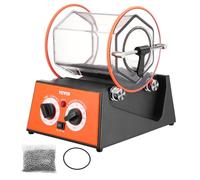 VEVOR Lucidatrice per Gioielli Metalli Buratto Rotativo Capienza Max. da 5kg per Uso Domestico Fai-da-te, Lucidatrice 230V CA / 60 Hz Potenza da 60W 5 Velocità Regolabile Buratto Trasparente da Banco