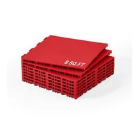 VEVOR Tappetini da Hockey ad Incastro 315 x 315 x 16 mm Tappetini da Palestra, Confezione da 8, Piastrelle per Pista da Ballo per Superficie di Allenamento Versatile ad Incastro, Rosso 0,74 m²/Scatola