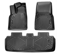 VEVOR Tappetini per Auto, per Tesla Model Y 2021-2024, Tappetini per Parte Anteriore e Seconda Fila, 3 Pezzi, Tappetini per Veicoli in TPE Personalizzati Resistenti alle Intemperie Rivestimenti Sicuri