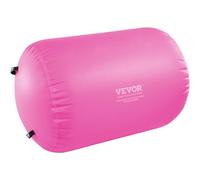 VEVOR Tappetino ad Aria Rullo ad Aria Gonfiabile Rotondo, Attrezzatura da Ginnastica con Canna d'Aria con Pompa Elettrica, Uso Domestico/Palestra/Yoga/Cheerleader/Spiaggia/Parco/Acqua, Rosa