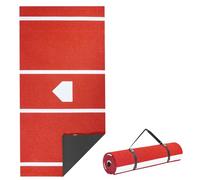 VEVOR Tappetino da Baseball, 300x116 cm, Tappetini in Erba Sintetica per Box di Battuta, Attrezzatura per Allenamento di Battuta Softball con Base di Casa ed Erba Sintetica Anti-Scolorimento, Rosso