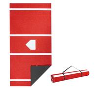 VEVOR Tappetino da Baseball, 366x183 cm, Tappetini in Erba Sintetica per Box di Battuta, Attrezzatura per Allenamento di Battuta Softball con Base di Casa ed Erba Sintetica Anti-Scolorimento, Rosso