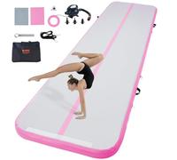 VEVOR Tappetino da Ginnastica Gonfiabile da 4 Pollici di Spessore, Tappetini da Allenamento per Uso Domestico/Palestra/Yoga/Cheerleader/Spiaggia/Parco/Acqua, 13 Piedi, Rosa