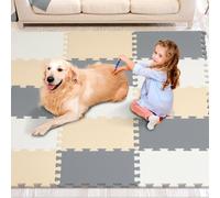 VEVOR Tappetino da Gioco per Bambini con Schiuma EVA, Tappetino da Gioco Puzzle, Tappetini Bambini Incastro per Sala Giochi, Camera, Soggiorno, 16 Pezzi 315 x 315 x 10 mm, Cammello Grigio Beige