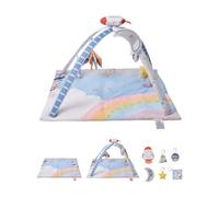 VEVOR Tappetino da Gioco per Bambini, Tappetino per il Tempo sulla Pancia con 6 Giocattoli Sensoriali, 890 x 890 mm, Tappetino Pieghevoli Regalo con Giocattolo Razzo Musicale Luminoso