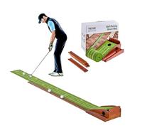VEVOR Tappetino da Golf a 1 Foro, Tappetino da Golf per Interni, Set da Mini Golf con Ritorno Automatico della Palla, Guida di Allineamento, Base in Legno, Attrezzatura per Allenamento da Golf, Verde
