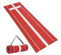VEVOR Tappetino da Lancio per Softball, 305x92 cm in Gomma per Baseball, Tappeto Erboso Anti-Sbiadimento e Supporto in Schiuma Antiscivolo, Attrezzatura per Lancio Veloce per Lanciatori, Rosso