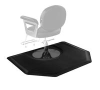 VEVOR Tappetino da Salone per Parrucchieri 1225 x 1505 mm Tappetino Esagonale per Sedia da Salone, 13 mm di Spessore, con Taglio Rotondo, Facile da Pulire e Bordi Smussati Anti-Inciampo, Nero Opaco