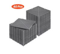 VEVOR Tappetino di Drenaggio ad Incastro 310 x 310 mm Cuscino ad Incastro Modulare da 40 Pezzi, Piastrelle per Pavimenti di Drenaggio Grigio Antiscivolo e Tappetino per Doccia, per Garage Giardino