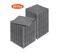 VEVOR Tappetino di Drenaggio ad Incastro 310 x 310 mm Cuscino ad Incastro Modulare da 55 Pezzi, Piastrelle per Pavimenti di Drenaggio Grigio Antiscivolo e Tappetino per Doccia, per Garage Giardino