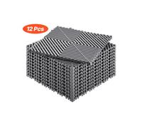 VEVOR Tappetino di Drenaggio ad Incastro 310 x 310 mm Tappetini di Drenaggio con Giunzioni 12 Pezzi, Piastrelle per Pavimenti di Drenaggio Grigio Antiscivolo e Tappetino per Doccia, per Garage Cucina