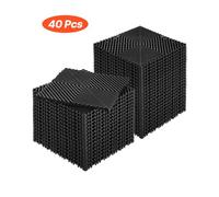 VEVOR Tappetino di Drenaggio ad Incastro, Cuscino Modulare ad Incastro con Giunzione, Piastrelle per Pavimenti Antiscivolo e Tappetino per Doccia Garage Giardino Cucina 310 x 310 mm 40 Pezzi Nero