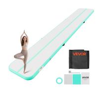 VEVOR Tappetino Gonfiabile Ginnastica Salto Danza 6 m Colore Verde Menta con Pompa Elettrica, Spessore 10 cm, Carico max 200kg, per Palestra Spiaggia Parco, Esercizio di Yoga Cheerleading Acrobazie