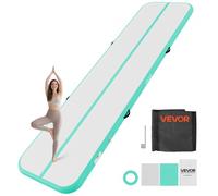 VEVOR Tappetino Gonfiabile per Ginnastica Artistica 4 m Colore Verde Menta con Pompa Elettrica, Spessore 10 cm, Carico max 200kg, per Palestra Spiaggia Parco, Esercizio di Yoga Cheerleading Acrobazie