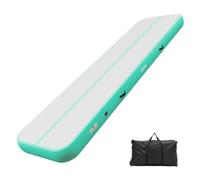 VEVOR Tappetino Gonfiabile per Ginnastica Lunghezza 4 m Colore Verde Menta | con Pompa Elettrica, Spessore 20 cm, Carico max 200kg, per Palestra Spiaggia Parco, Esercizio di Yoga Cheerleading Acrobazie