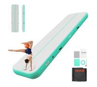 VEVOR Tappetino Gonfiabile per Ginnastica Lunghezza 4 m Colore Verde Menta con Pompa Elettrica, Spessore 20 cm, Carico max 200kg, per Palestra Spiaggia Parco, Esercizio di Yoga Cheerleading Acrobazie