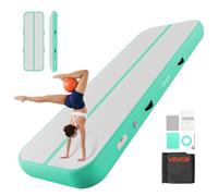 VEVOR Tappetino Gonfiabile per Ginnastica Yoga 3 m Colore Verde Menta Casa con Pompa Elettrica, Spessore 20 cm, Carico max 200kg, per Palestra Spiaggia Parco, Esercizio di Yoga Cheerleading Acrobazie