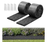 VEVOR Tappetino Pacciamante in Gomma 2 Rotoli Tappetino Anti-Erbacce Spessore 1,3 cm, Tessuto Non Tessuto da Giardino, Rotolo Barriera Anti-Erbacce, Bordatura da Giardino 2 Pezzi per Giardinaggio