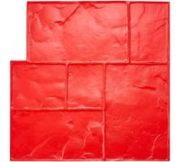 VEVOR Tappetino per timbri in cemento, 618x618 mm, Tappetino per timbri con texture in poliuretano per pavimenti in ardesia, Stampo per cemento senza giunture per la decorazione esterna, Rosso
