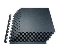 VEVOR Tappetino Puzzle ad Incastro per Palestra 25 pezzi, Spessore 1,4 cm, Piastrelle in Schiuma EVA Gommata, Tappetino da Palestra 61x61 cm, Copertura 9,3 m², Tappetino da Ginnastica, Casa, Nero Blu