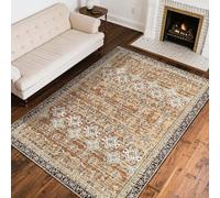 VEVOR Tappeto Grande per Salotto 2439 x 3048 mm Grande Tappeto Lavabile, Morbido, Antiscivolo e Antistrappo, per Animali Domestici e Bambini, per Camera da Letto, Cameretta, Ufficio, Marrone Verde