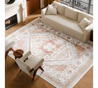 VEVOR Tappeto Grande per Salotto 2743 x 3658 mm Grande Tappeto Lavabile, Morbido, Antiscivolo e Antistrappo, per Animali Domestici e Bambini, per Camera da Letto, Cameretta, Ufficio, Marrone Rosso