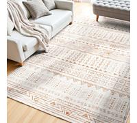 VEVOR Tappeto per Salotto, 1524 x 2134 mm Lavabile, Tappeto da Interno per Soggiorno, Antiscivolo e Antistrappo, per Animali Domestici e Bambini, per Camera da Letto, Soggiorno, Ingresso, Beige