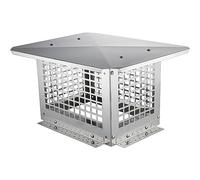 VEVOR Tappo per Canne Fumarie da Tetto in Acciaio Inossidabile Base Quadrata Accessori Inclusi, Coperchio Comignolo per Camino Antipioggia da Esterno Base 332x229 mm in Acciaio Inox, Tappo per Camino