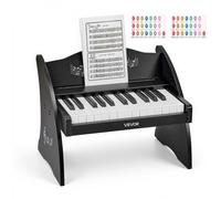 VEVOR Tastiera per Pianoforte per Bambini a 25 Tasti, Mini Strumento Musicale Giocattolo Educativo con Suono Realistico, Doppia Alimentazione, Volume Regolabile per Bambini Piccoli, Nero