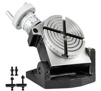 VEVOR Tavola Rotante TSK4 Tavola Rotante Verticale Orizzontale con Piastra Divisoria 100mm/4pollici 4 Slot per Fresatrice per Foratura Fresatura con Chiavi e Viti