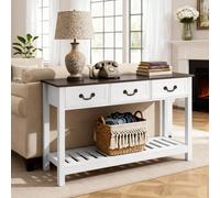 VEVOR Tavolino Console da Ingresso con Cassetti e Vano Portaoggetti, Rettangolare Stretto in MDF e Truciolato per Corridoio, Camera da Letto, Soggiorno, Ingresso, 120 x 30 x 80 cm Bianco