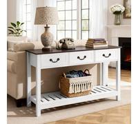 VEVOR Tavolino Console da Ingresso con Cassetti e Vano Portaoggetti, Rettangolare Stretto in MDF e Truciolato per Corridoio, Camera da Letto, Soggiorno, Ingresso, 120 x 30 x 80 cm Bianco
