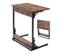 VEVOR Tavolino da Caffè Pieghevole a Forma di C in Metallo 60 x 37 x 70 cm