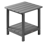 VEVOR Tavolino da Giardino 2 Ripiani 45 x 38 x 44 cm, HDPE, Tavolino da Esterno Mobiletto per Cortile per Bordo piscina, Spiaggia, Veranda, Balcone, Interno, Grigio