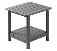 VEVOR Tavolino da Giardino 2 Ripiani 45 x 38 x 44 cm, HDPE, Tavolino da Esterno Mobiletto per Cortile per Bordo piscina, Spiaggia, Veranda, Balcone, Interno, Grigio