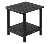 VEVOR Tavolino da Giardino 2 Ripiani 45 x 38 x 44 cm, HDPE, Tavolino da Esterno Mobiletto per Cortile per Bordo piscina, Spiaggia, Veranda, Balcone, Interno, Nero