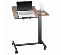 VEVOR Tavolino da Letto Mobile con Scrivania Ribaltabile e 4 Ruote, Scrivania per Laptop, Ruote Regolabili in Altezza e Angolazione con Portabicchieri, Scrivania Portatile da Letto per Ufficio, Studio