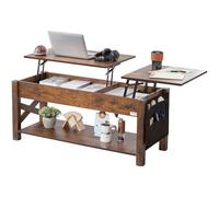 VEVOR Tavolino da Caffè Piano Sollevabile Tavolino Rettangolare 1206 mm Marrone