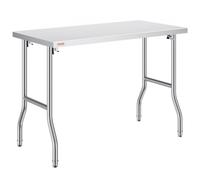 VEVOR Tavolo Acciaio Inox Professionali 14kg Tavolo da Lavoro per Cucina 122 x 61 x 85 cm Gastronomia Tavolo da Lavoro, Capacità di Carico 100 kg Piano Lavoro Commerciale per Ristorante