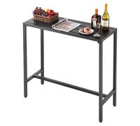 VEVOR Tavolo Alto da Bar per Esterni 100 x 37,5 cm, Tavolino da Pranzo Rettangolare Piano Impermeabile, Struttura in Metallo, Tavolo da Giardino Cortile, Terrazza, Bordo Piscina, Soggiorno