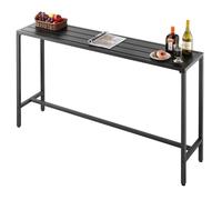 VEVOR Tavolo Alto da Bar per Esterni 160 x 37,5 cm, Tavolino da Pranzo Rettangolare Piano Impermeabile, Struttura in Metallo, Tavolo da Giardino Cortile Terrazza, Bordo Piscina, Soggiorno