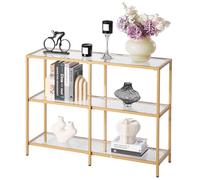 VEVOR Tavolo Consolle in Vetro a 3 Livelli 100 x 30 x 72,9 cm con Gambe in Ferro