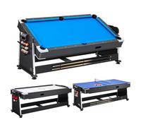 VEVOR Tavolo da Air Hockey Gioco a Tavolo 2,2 m per Ping-Pong Biliardo Arcade Multifunzione Salfaspazio per L'Intrattenimento, Feste, Casa, Sala Giochi, Set Completo di Accessori, Funzione 3-in-1