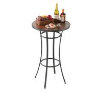 VEVOR Tavolo da Bar Rotondo per Esterni, Tavolo da Bistrot 600 x 600 x 1010 mm, Tavoli da Pranzo per Patio con Piano Facile da Pulire e Robusta Struttura in Metallo, per Interni, Cucina, Pub