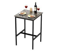 VEVOR Tavolo da Bar, Tavola da bistro, con Struttura in Metallo, Tavolo da Cucina Stretto e Lungo, Tavolo da pranzo, 610 x 610 x 914 mm, per Feste in Soggiorno Pranzo Caffè, Marrone e Nero