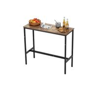 VEVOR Tavolo da Bar, Tavola da bistro, con Struttura in Metallo, Tavolo da Cucina Stretto e Lungo, Tavolo da pranzo, 991 x 406 x 902 mm, per Feste in Soggiorno Pranzo Caffè, Marrone e Nero